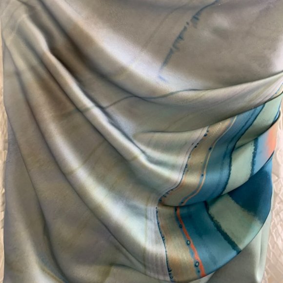 NWT Jonathan Simhkai Hansel Satin Gown in Laguna, Size 0 - Picture 5 of 7